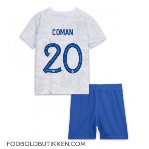 Frankrig Kingsley Coman #20 Udebanetrøje Børn VM 2022 Kortærmet (+ Korte bukser)